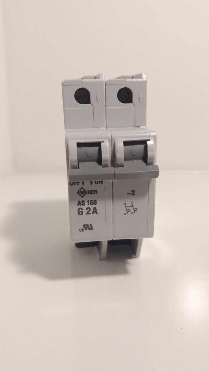 Weber AS168 G2A 2amp Circuit Breaker 277v 2 Pole DIN Mount