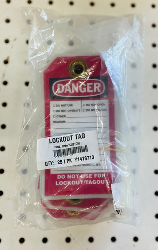 Brady Danger Tags - Not For Lockout/Tagout Y1418713 Pack of 25