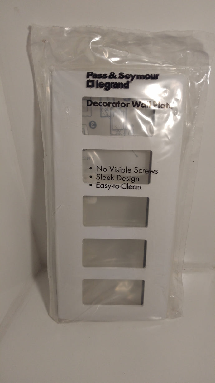 Legrand SW265-W Screwless Wall Plate 5 Gang