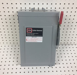 Eaton Cutler Hammer General Duty Fusible Safety Switch 60amp Type 3R 2 Pole DG222NRB