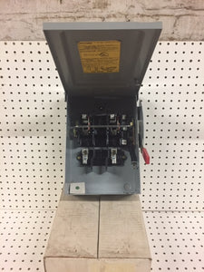 Eaton Cutler Hammer General Duty Fusible Safety Switch 60amp Type 3R 2 Pole DG222NRB